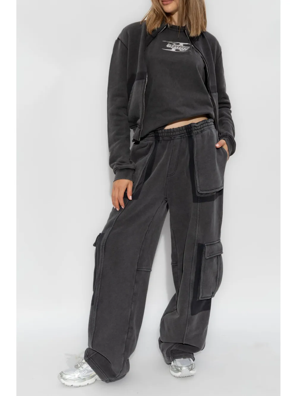 Alexander Wang cotton cargo track pants - Zwart