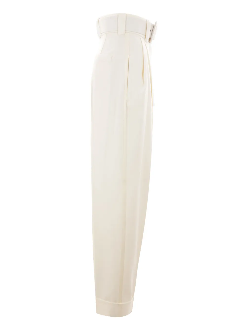 Max Mara Broek met ceintuur Wit