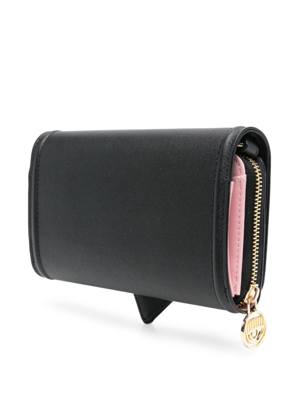 Shop Chiara Ferragni Eyelike-motif Clutch Bag In Black