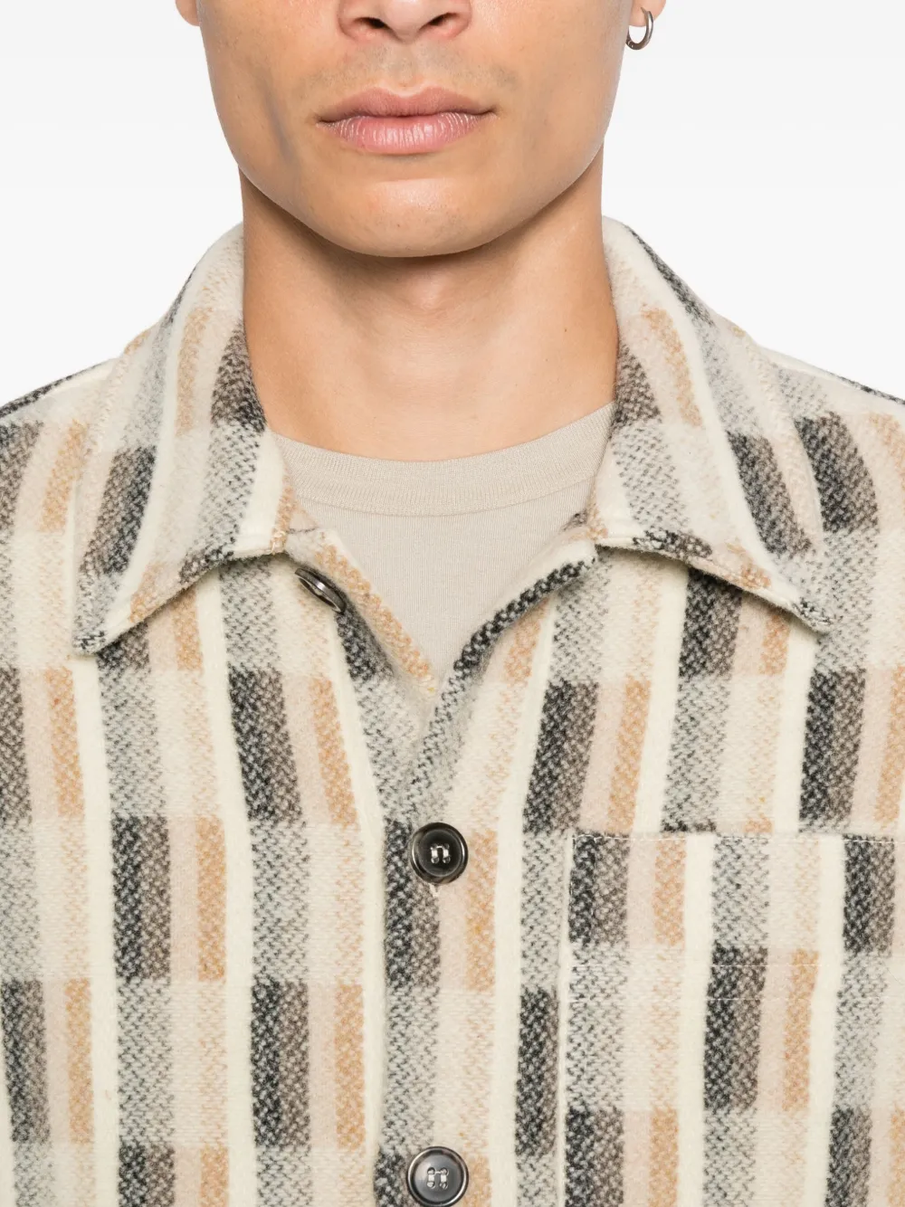 A.P.C. Geruit jack Beige