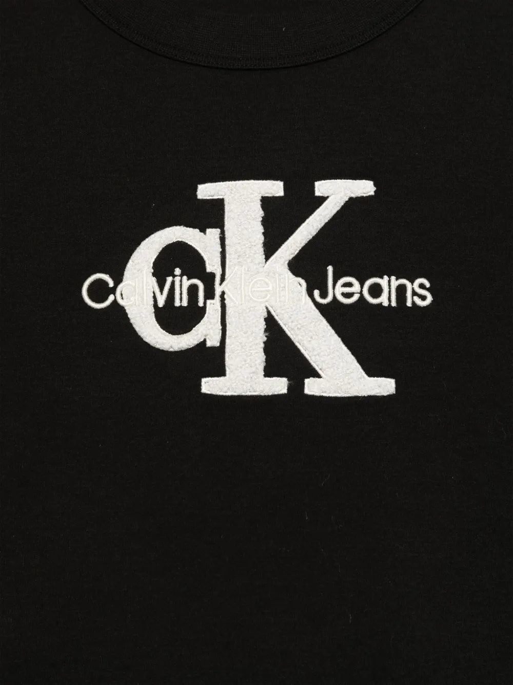Calvin Klein Kids T-shirt met geborduurd logo Zwart