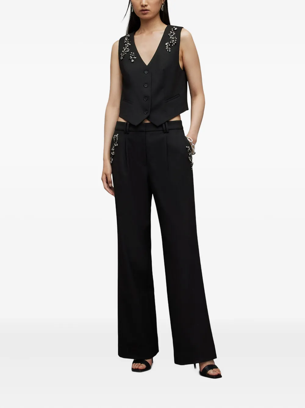 AllSaints Atlas embellished-pocket trousers - Zwart