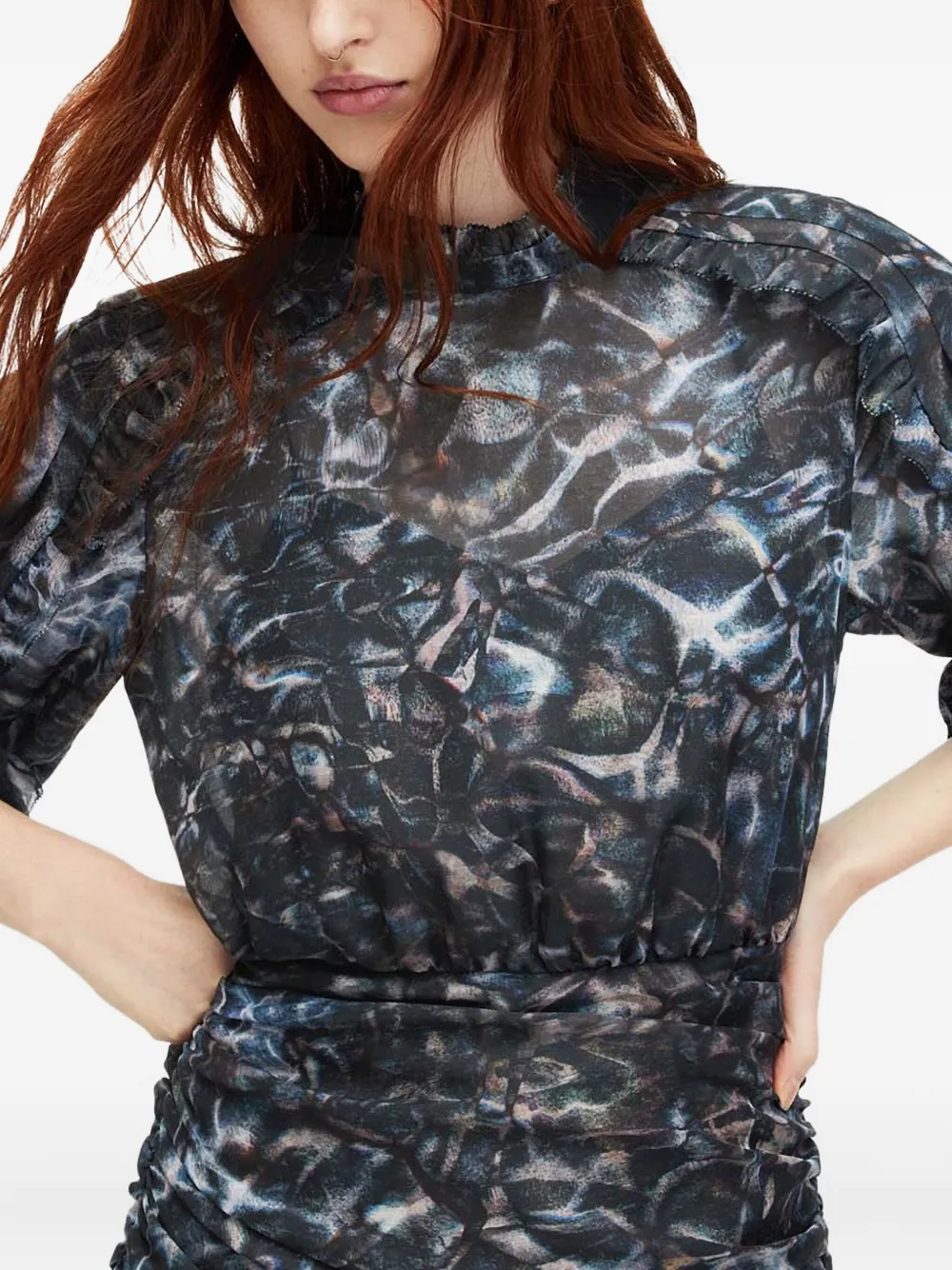 AllSaints Mini-jurk met abstracte print Zwart