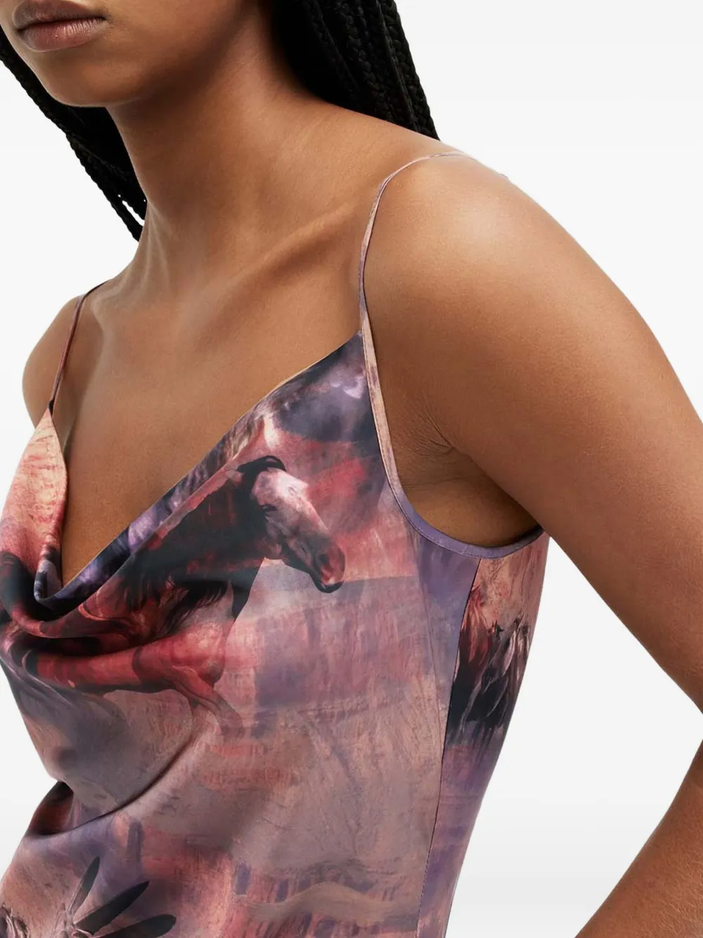 AllSaints Hadley jurk met paardenprint Paars