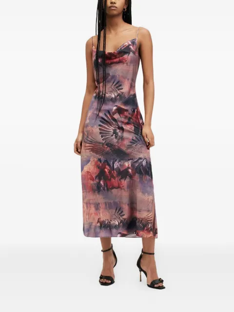 AllSaints Hadley horse-print slip dress