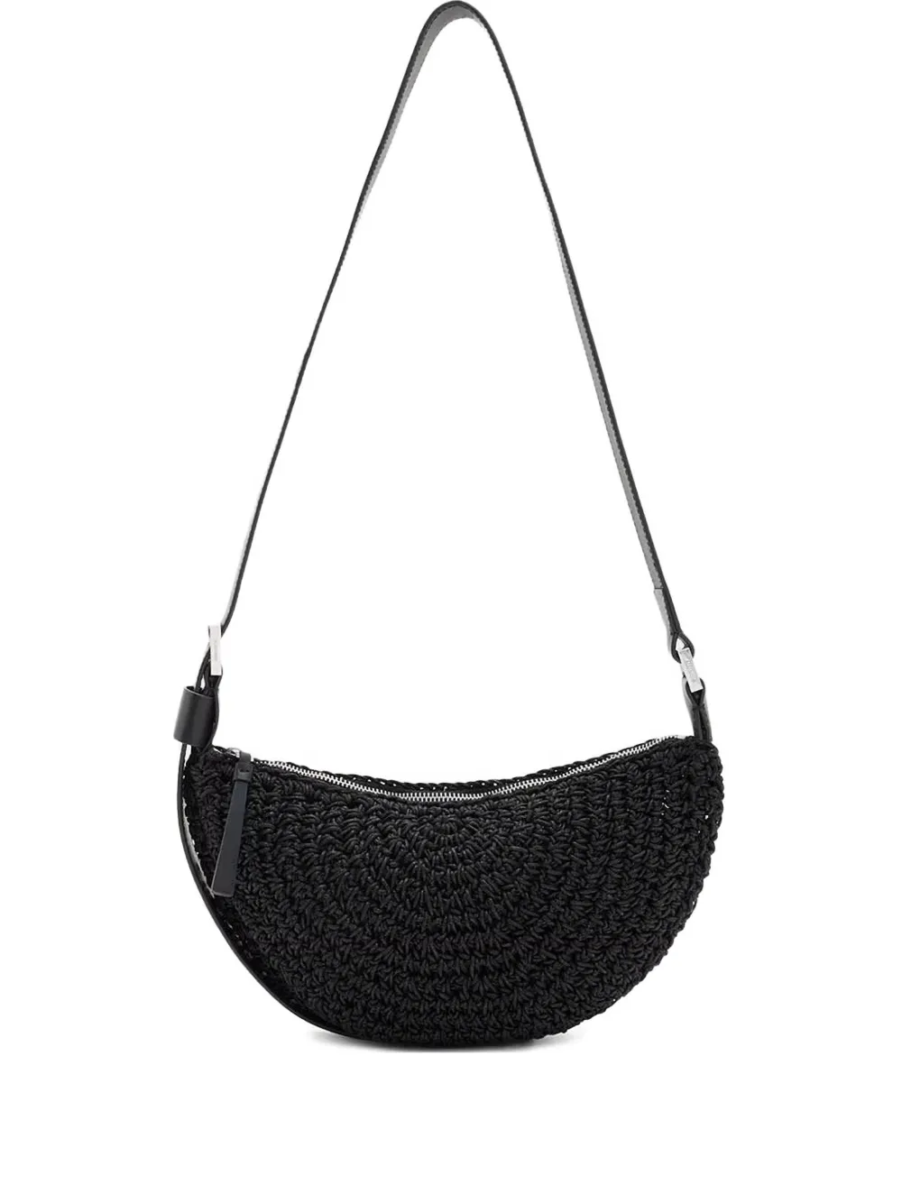 Shop Allsaints Crochet Half-moon Shoulder Bag