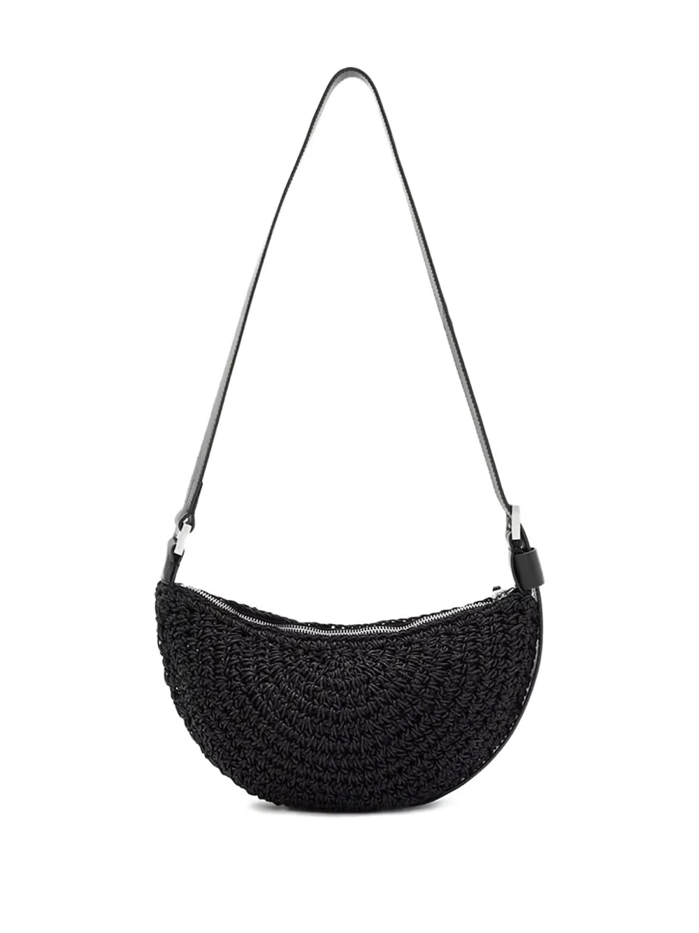Shop Allsaints Crochet Half-moon Shoulder Bag
