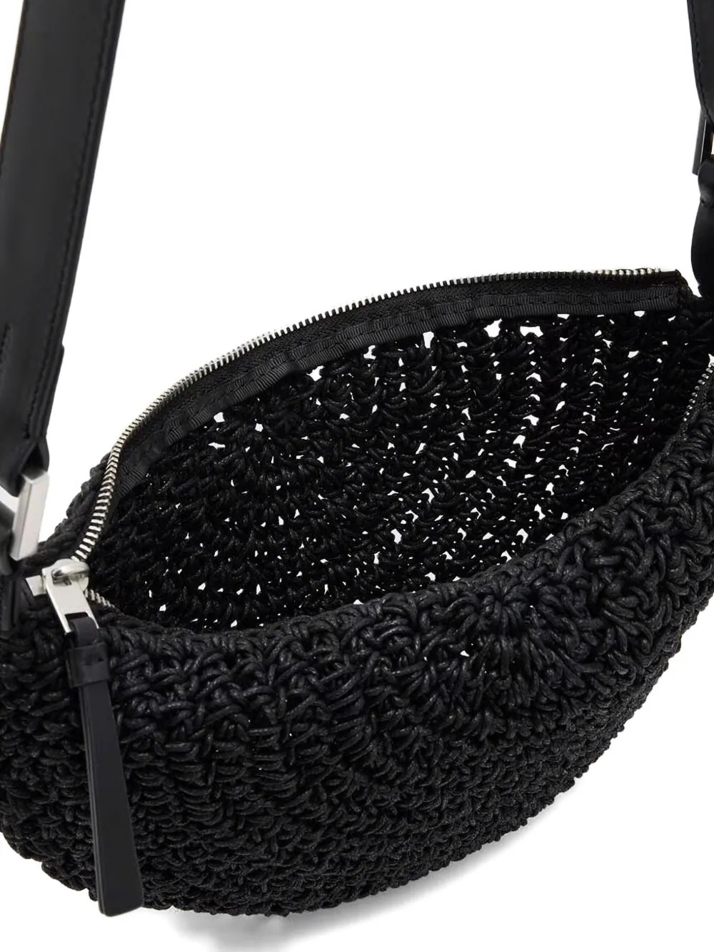 Shop Allsaints Crochet Half-moon Shoulder Bag