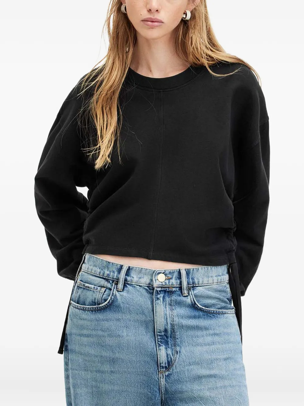 AllSaints Mira ドローストリング スウェットシャツ - ブラック AllSaints Mira ドローストリング スウェットシャツ - ブラック