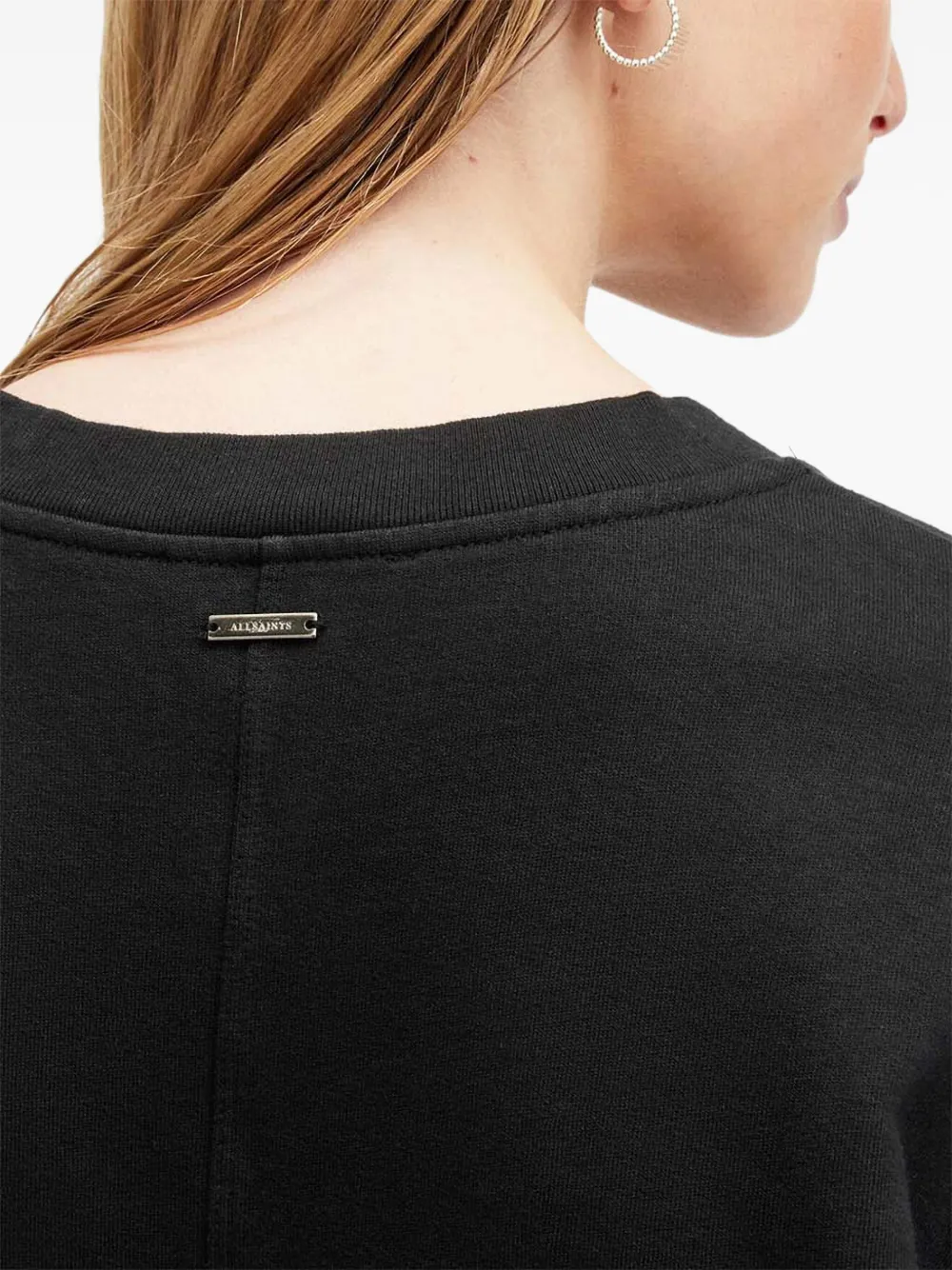 Allsaints Mira Drawstring-detail Sweatshirt In Black