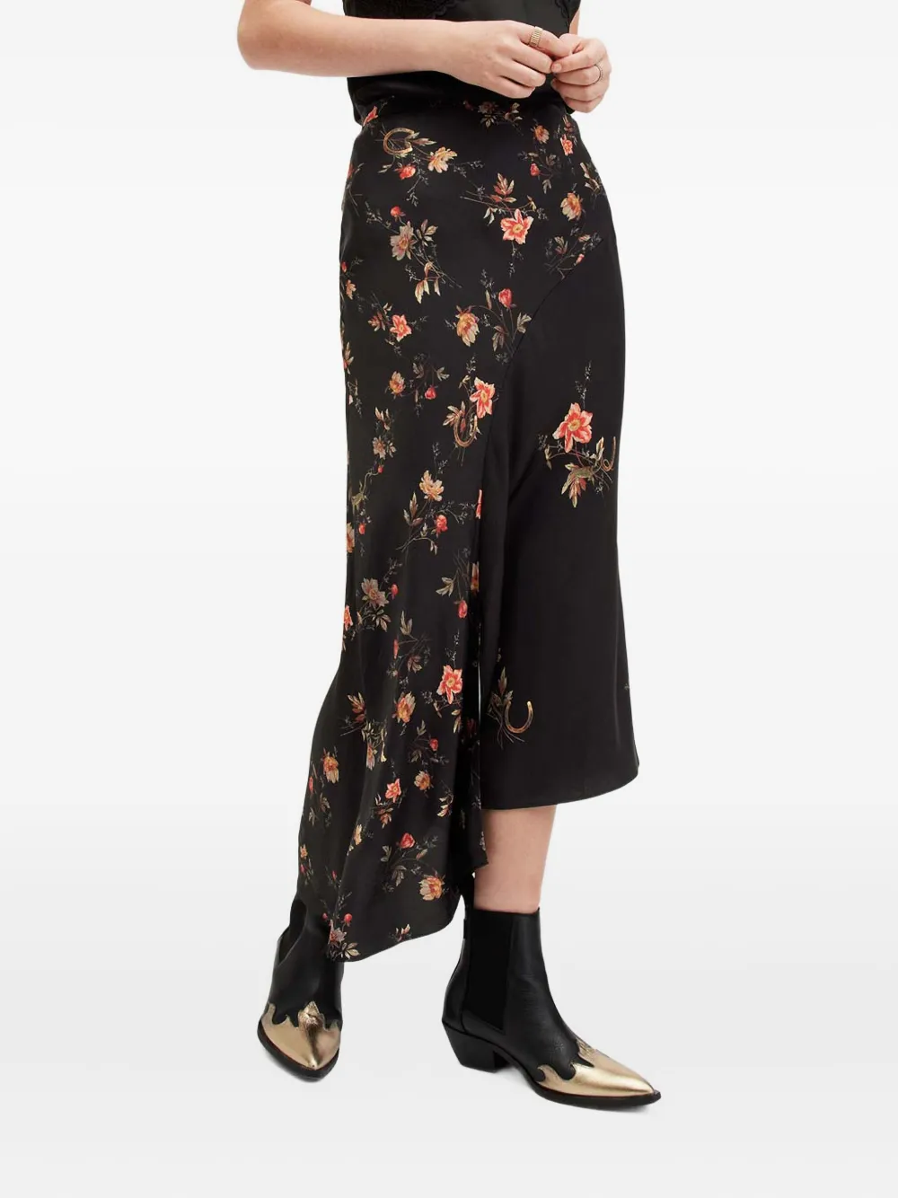AllSaints Luisa フローラル スカート - ブラック AllSaints Luisa フローラル スカート - ブラック