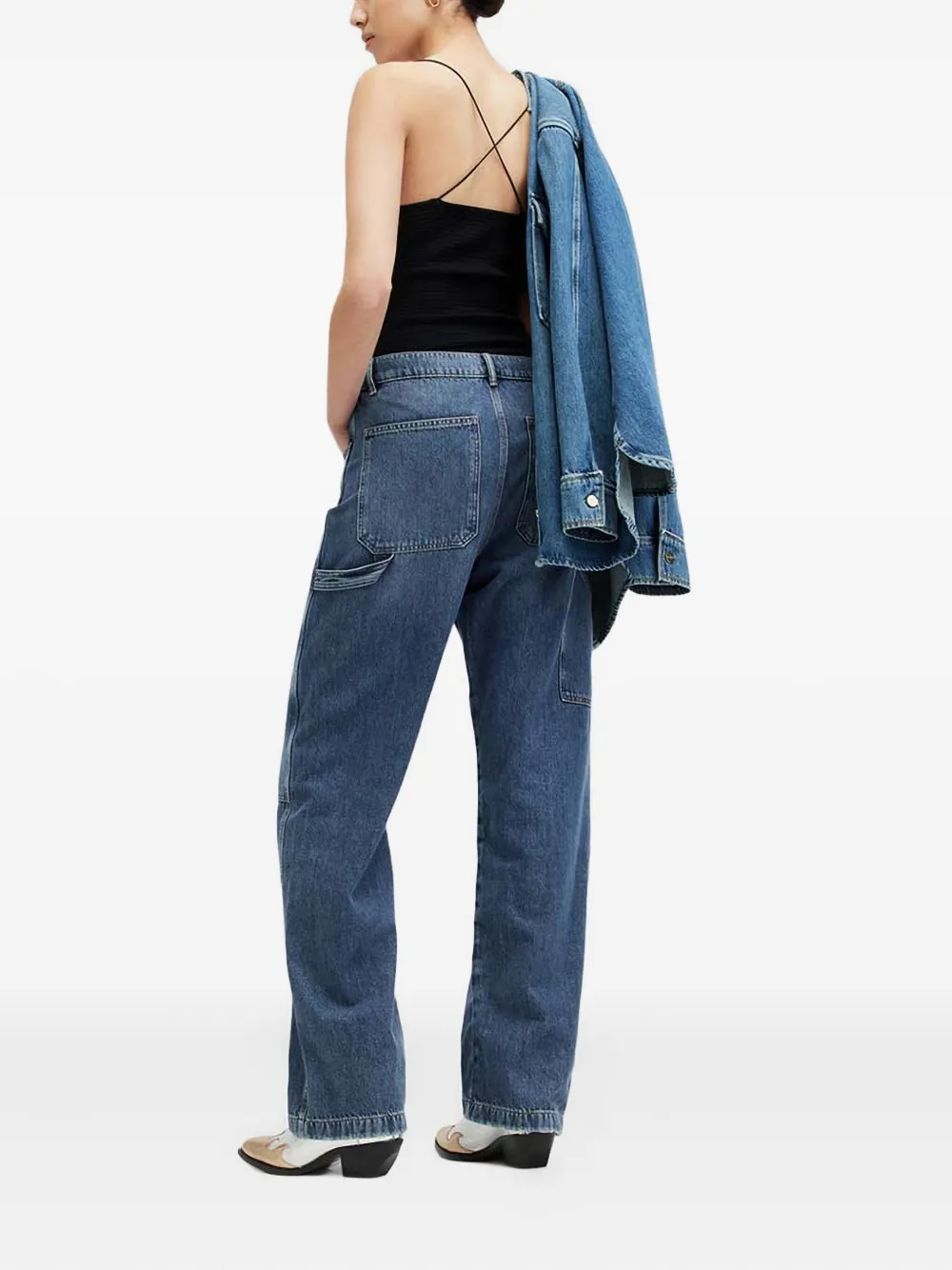 AllSaints Mia jeans met cargo zak Blauw