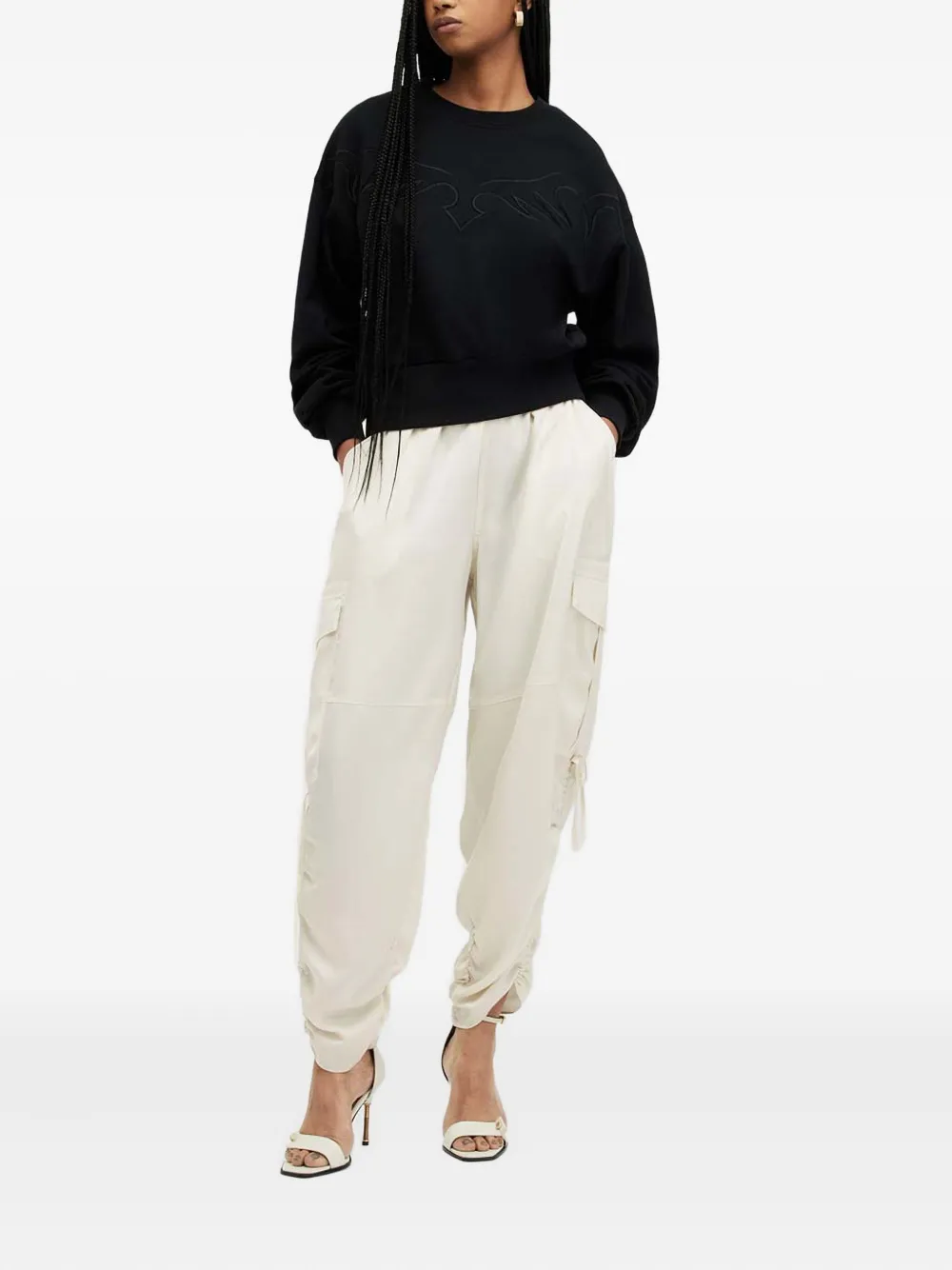 AllSaints Kaye drawstring cargo trousers - Wit