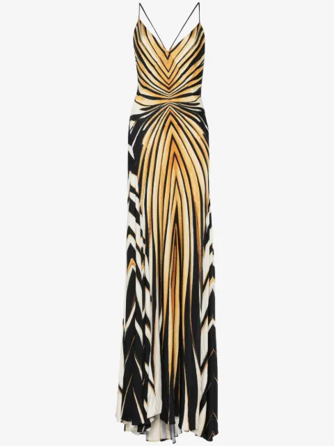 Roberto Cavalli vestido largo con estampado Ray of Gold