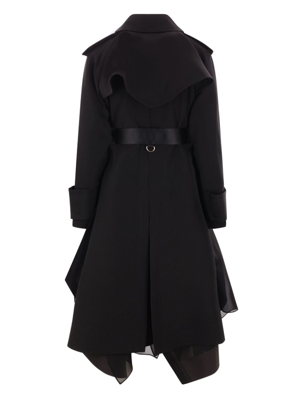 sacai belted coat - Zwart