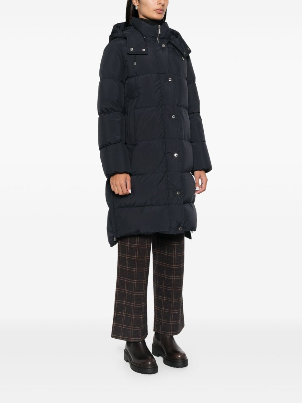 Shop Moorer Bridget Padded Coat In Blue