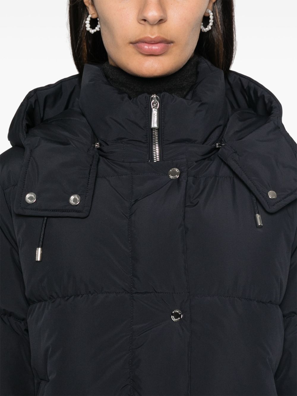 Shop Moorer Bridget Padded Coat In Blue