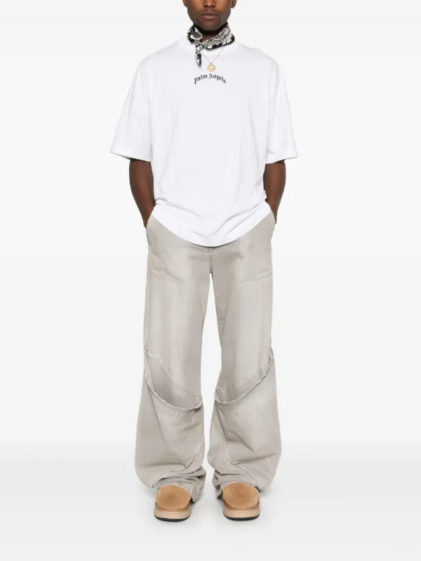 送料関税込み Palm Angels カーブロゴ Tシャツ ホワイト Palm Angels カーブロゴ Tシャツ | ホワイト | FARFETCH JP