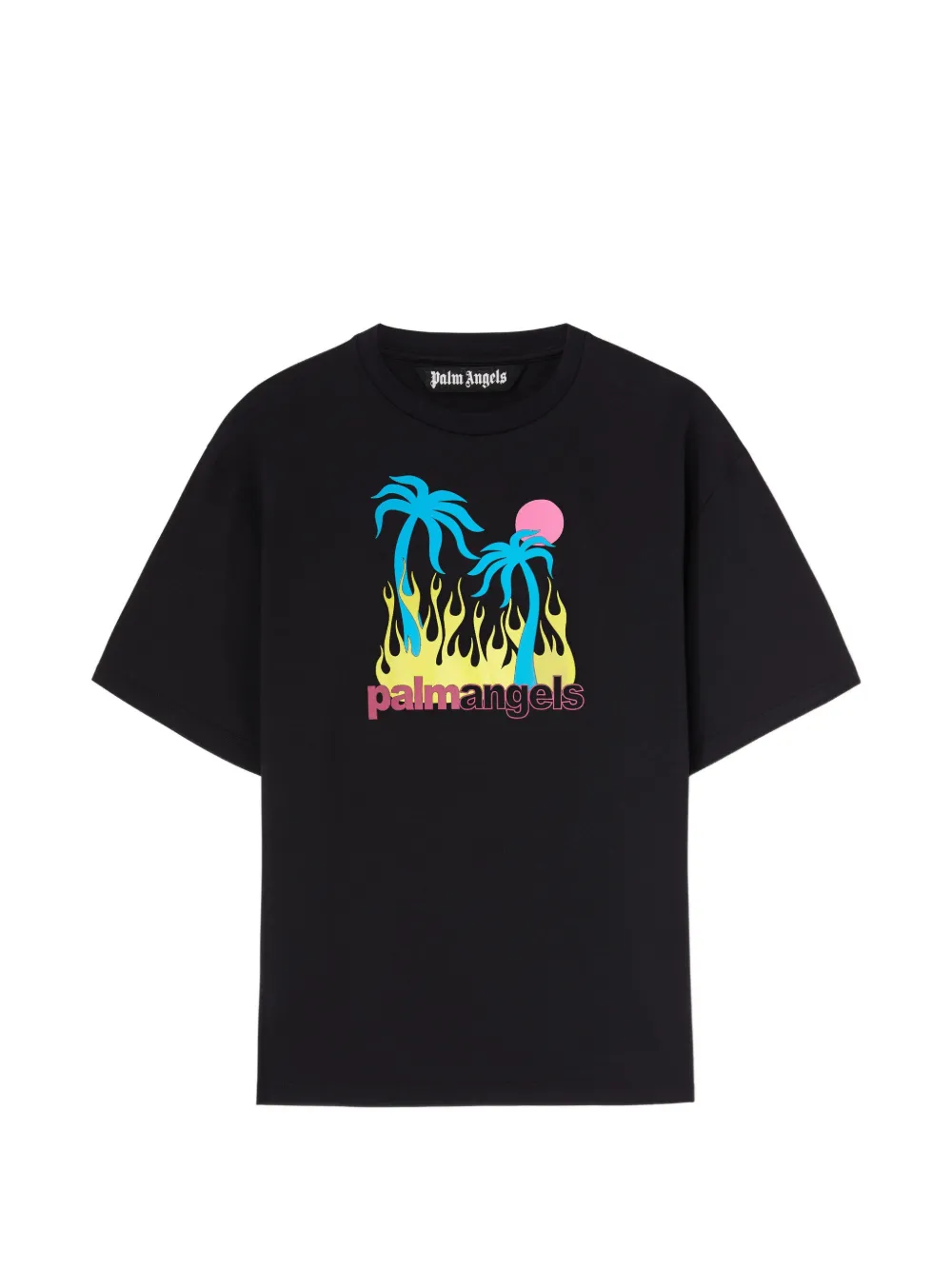 Palm Angels Burning Oasis T-shirt Zwart