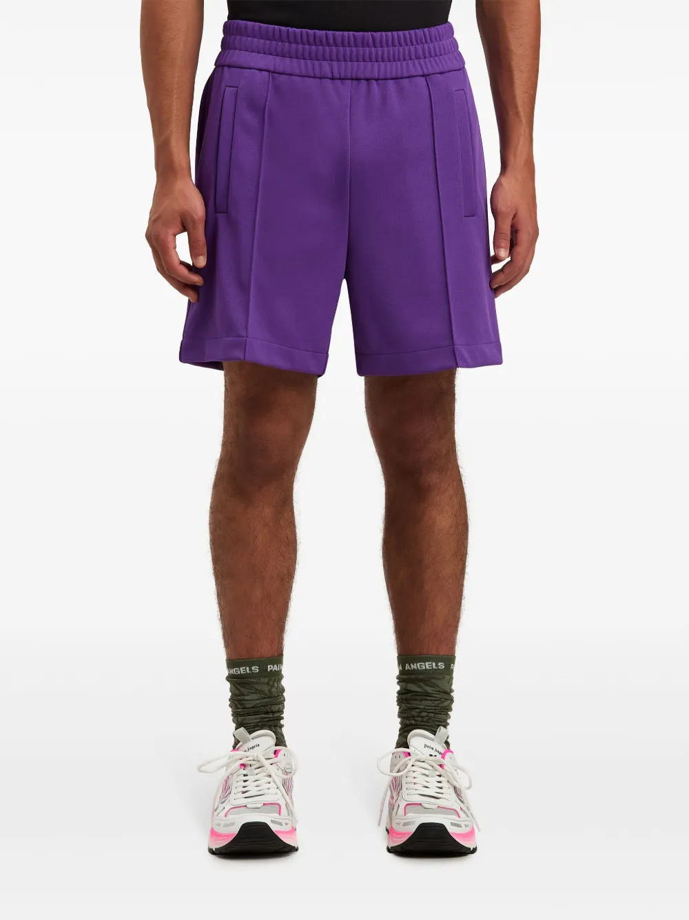 Palm Angels Trainingsshorts met logo Paars