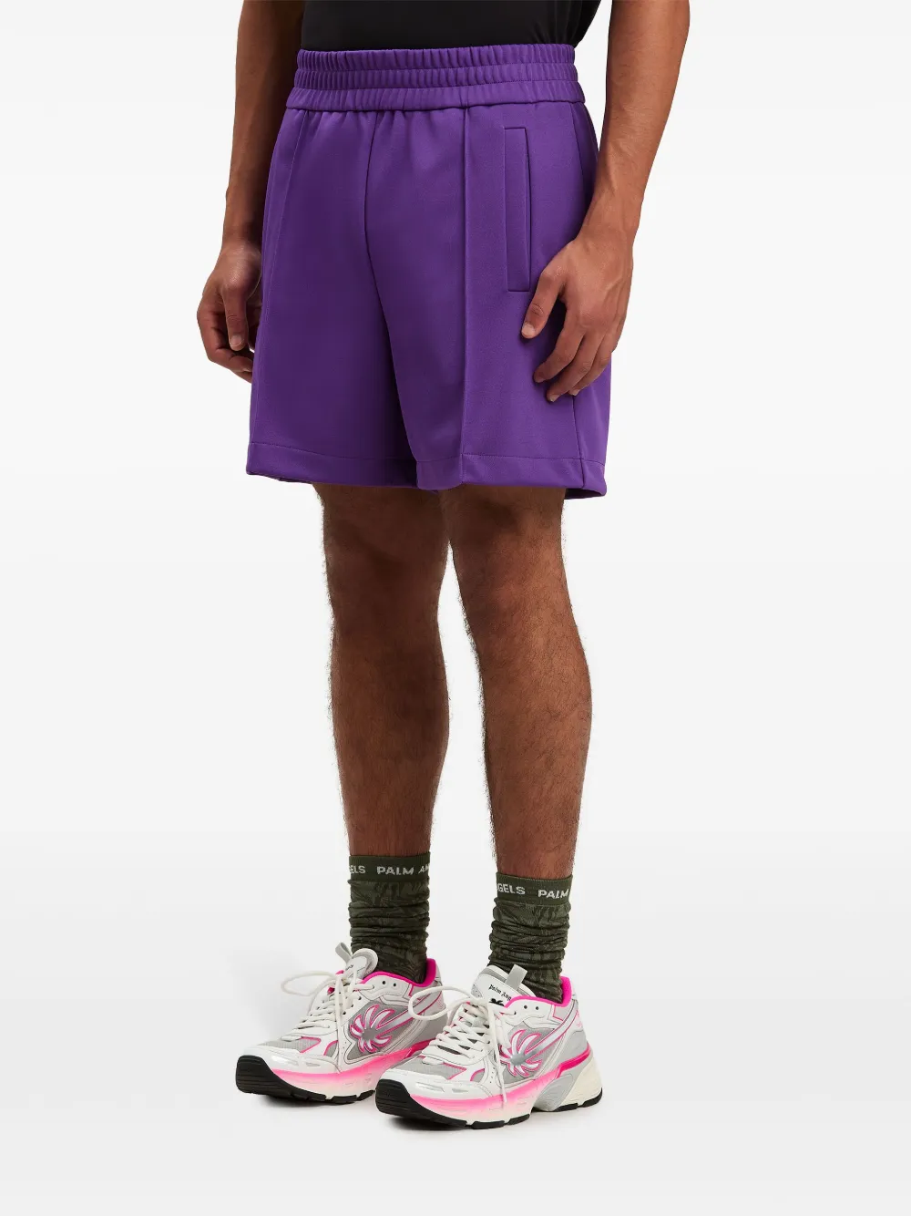 Palm Angels Trainingsshorts met logo Paars