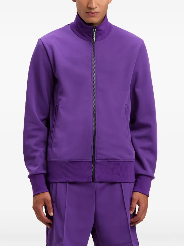 Palm Angels logo-print zip-up Track Jacket | Purple | FARFETCH