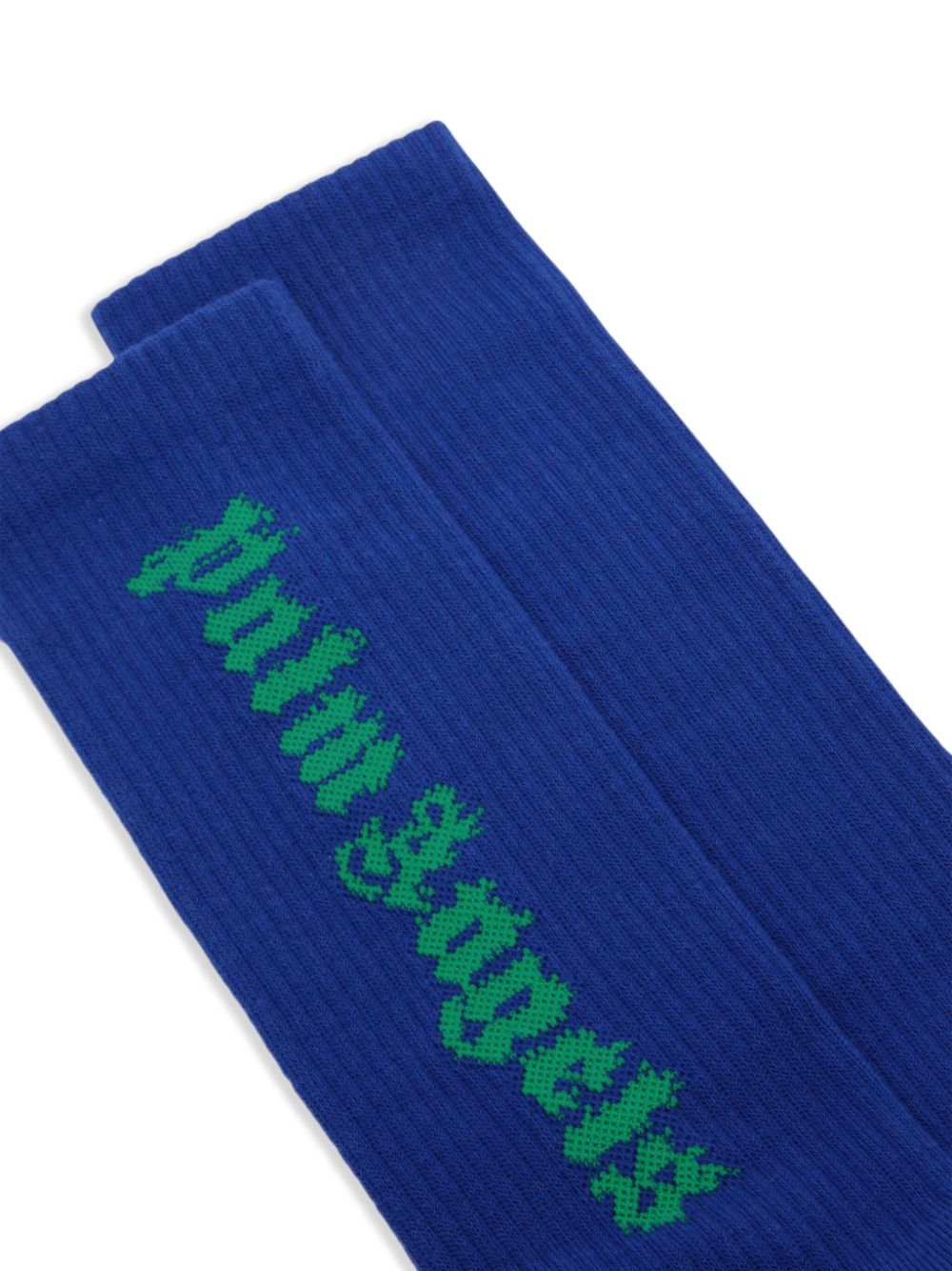 Palm Angels logo-flames socks - Blue