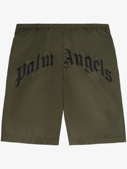 Palm Angels shorts de playa con logo curvo