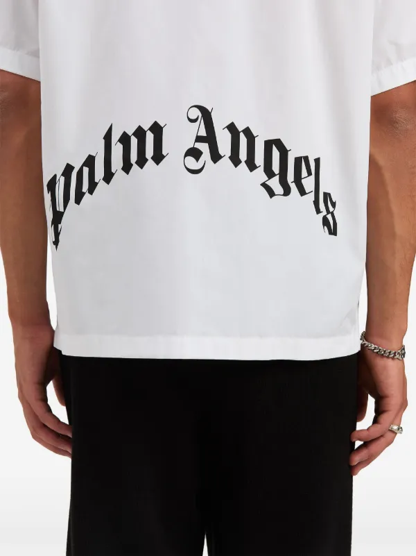 Palm Angels curved-logo Classic Shirt | White | FARFETCH