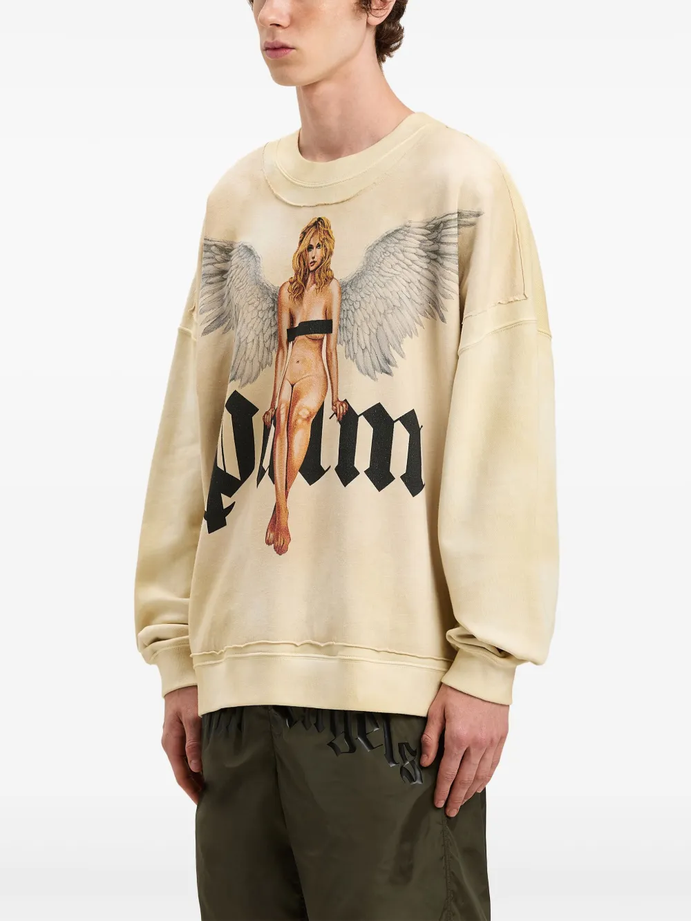 Palm Angels Sweater met kristallen Beige