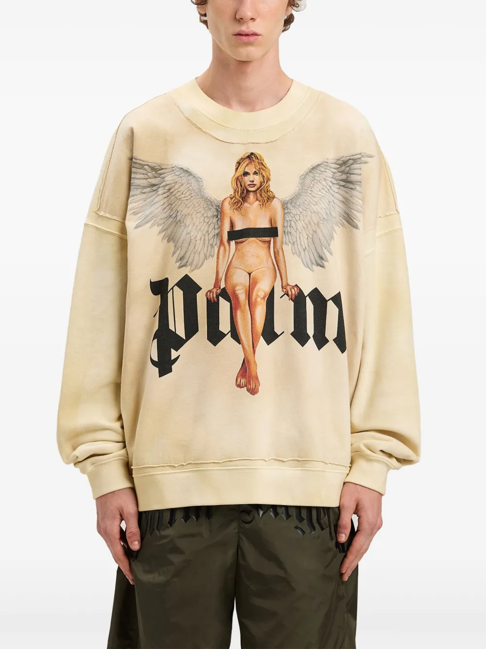 Palm Angels Sweater met kristallen Beige