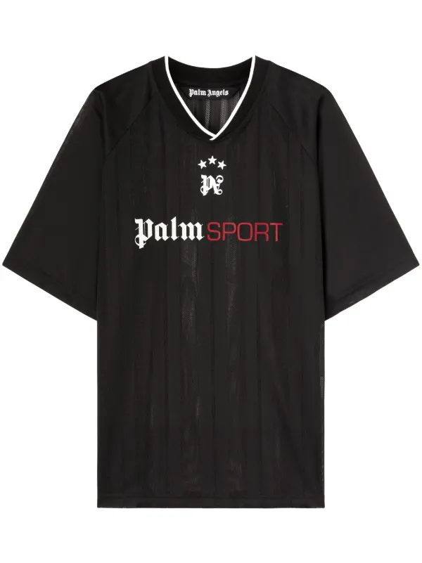 Tシャツ・カットソー PALM ANGELS PALM SKI CLUB TIGHT T-SHIRT Palm Angels Ski Club Cotton T-shirt | Black | FARFETCH