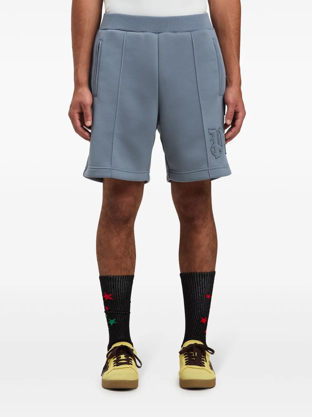 Palm Angels Shorts met monogram Grijs