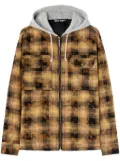 Palm Angels checkered zip-fastened hoodie - Brown
