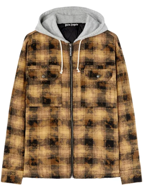 Palm Angels checkered zip-fastened hoodie 
