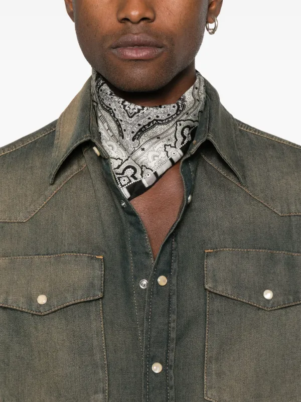 palm angels dress shirt Palm Angels Palm-print Shirt