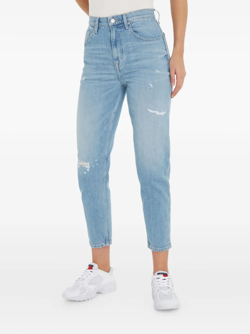 Tommy Hilfiger cropped straight-leg trousers - Blauw