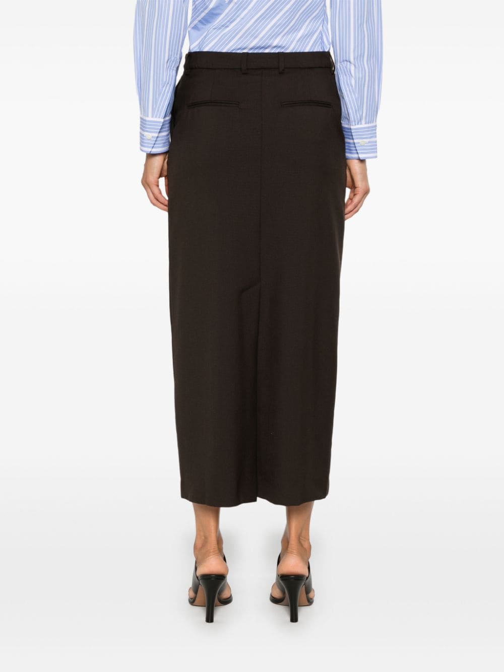 Shop Officine Generale Oxana Maxi Skirt In Brown