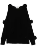 Blumarine floral-appliqué sweater - Black