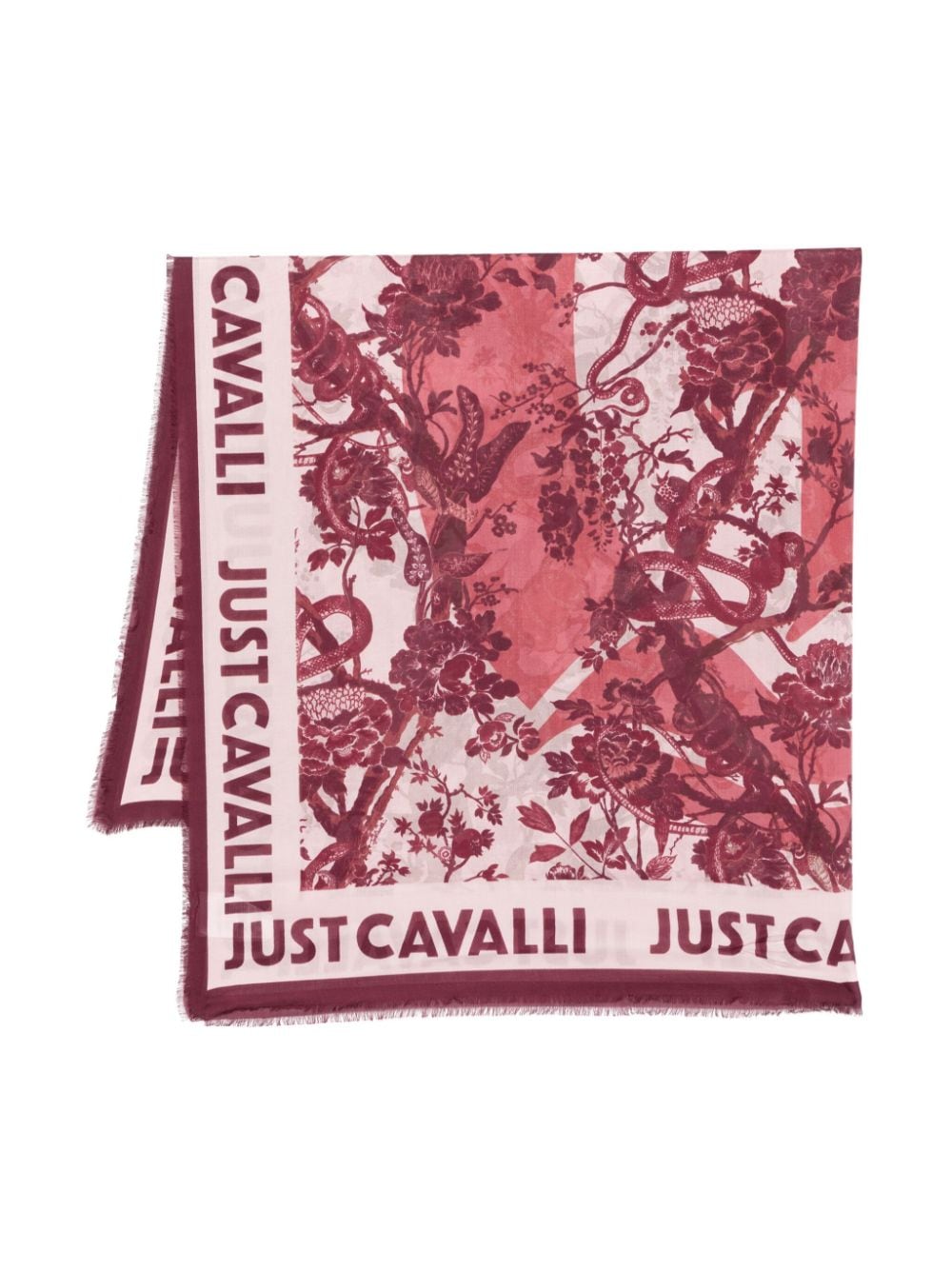 Shop Just Cavalli Seasonal-print Scarf In Red