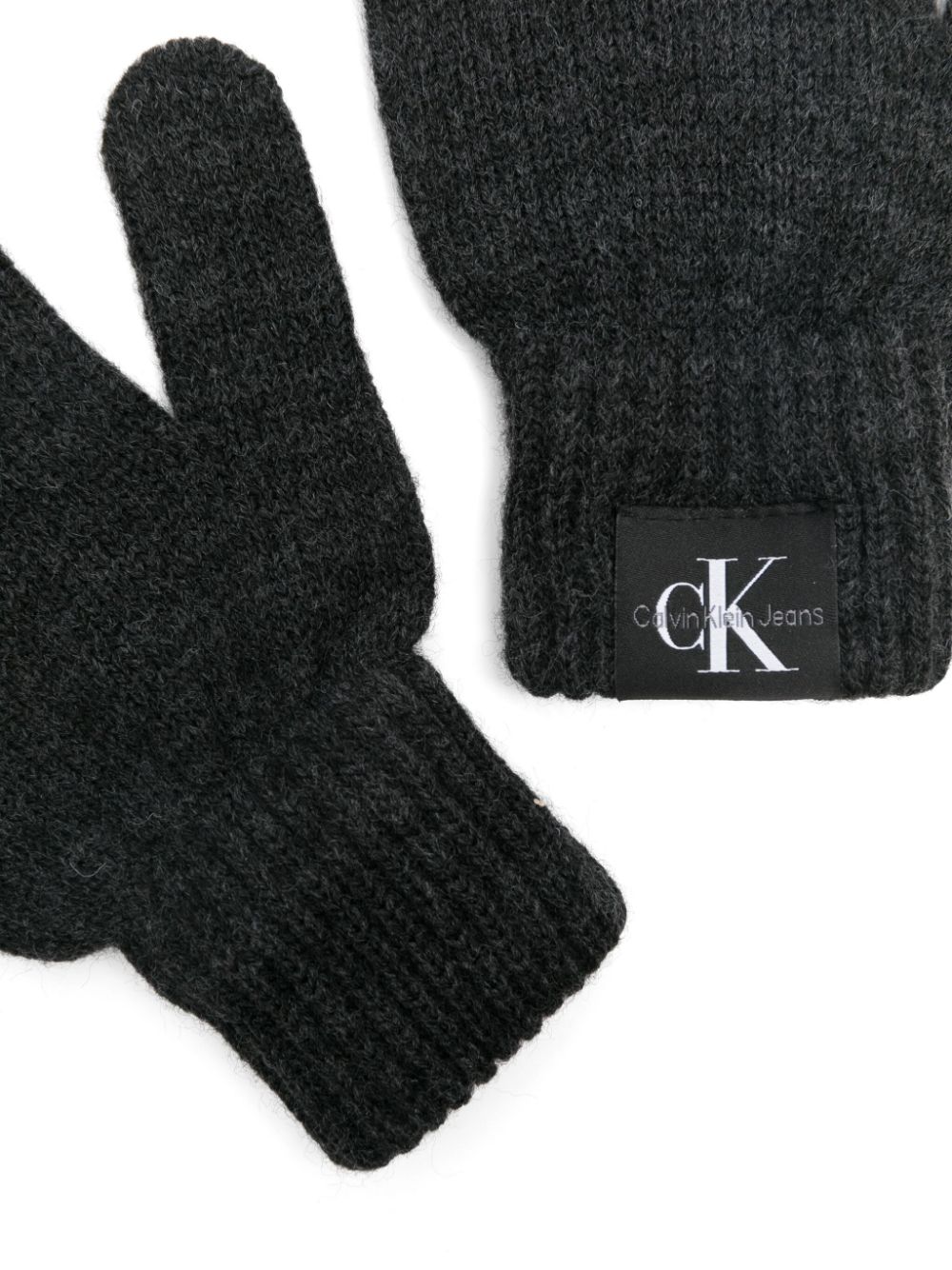 Calvin Klein Kids Handschoenen met logopatch - Grijs