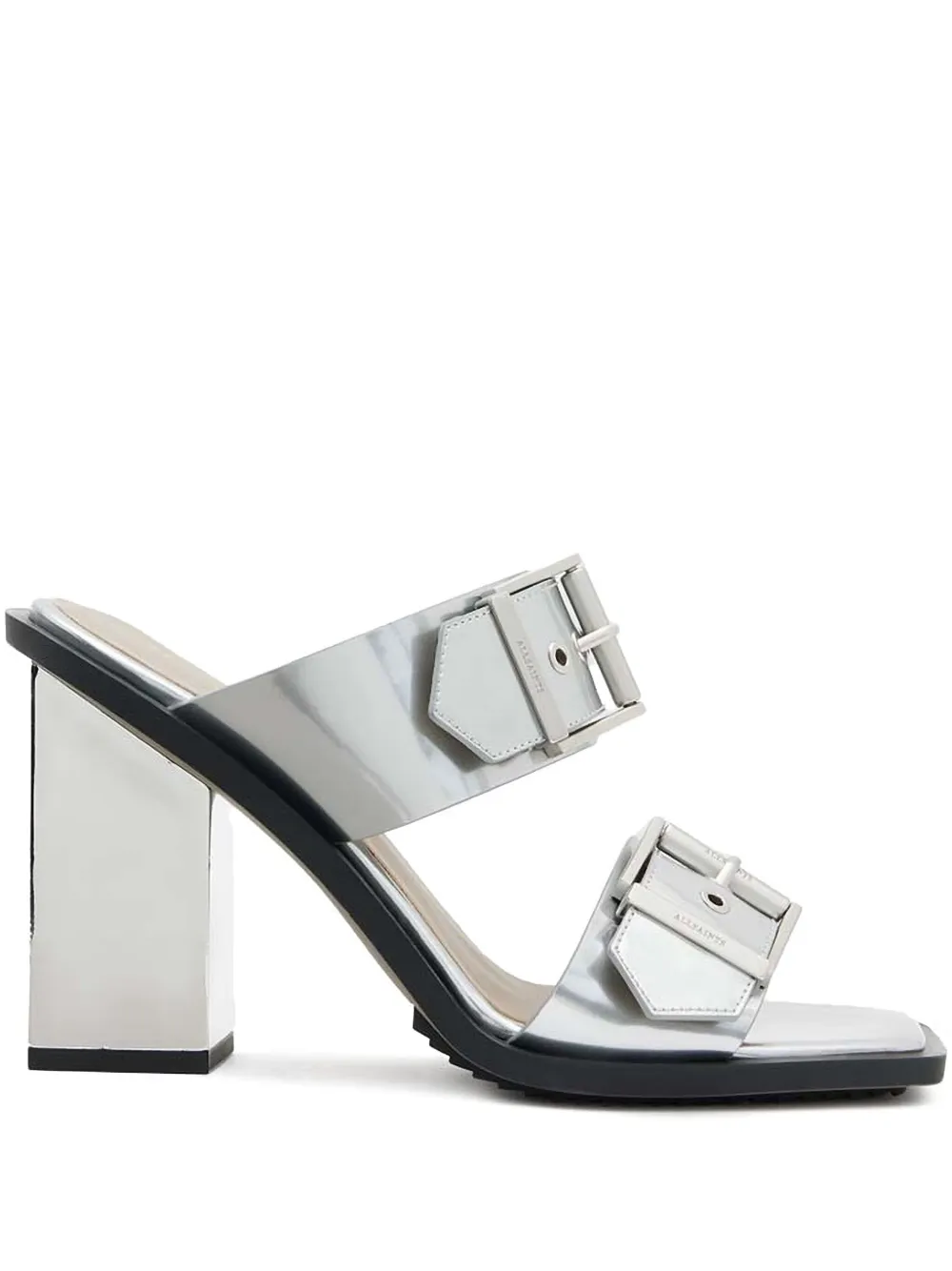 AllSaints Camille mules Silver