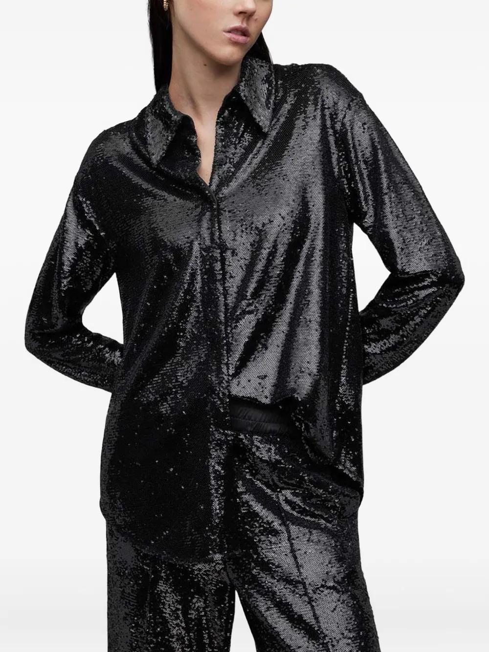 AllSaints Charli スパンコール シャツ - ブラック AllSaints Charli スパンコール シャツ - ブラック