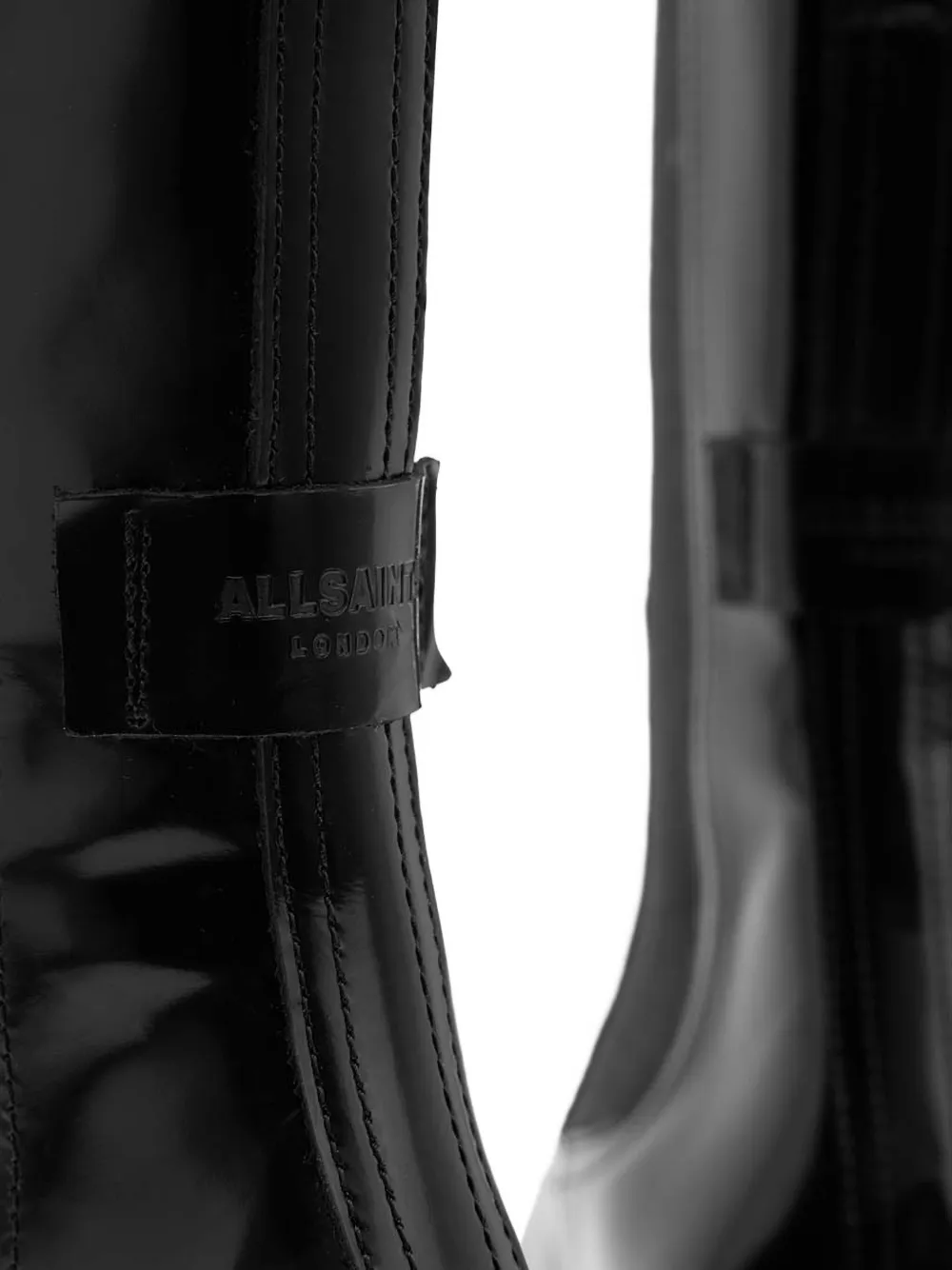 Allsaints Lottie Platform Block-heel Boots In Black