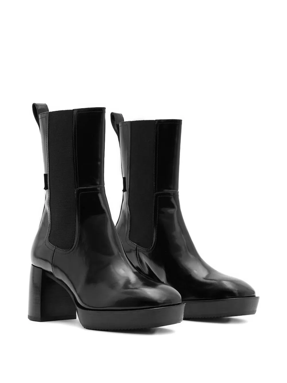 Allsaints Lottie Platform Block-heel Boots In Black