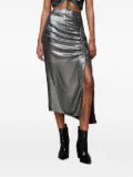 AllSaints Carla side-split drawstring skirt - Silver