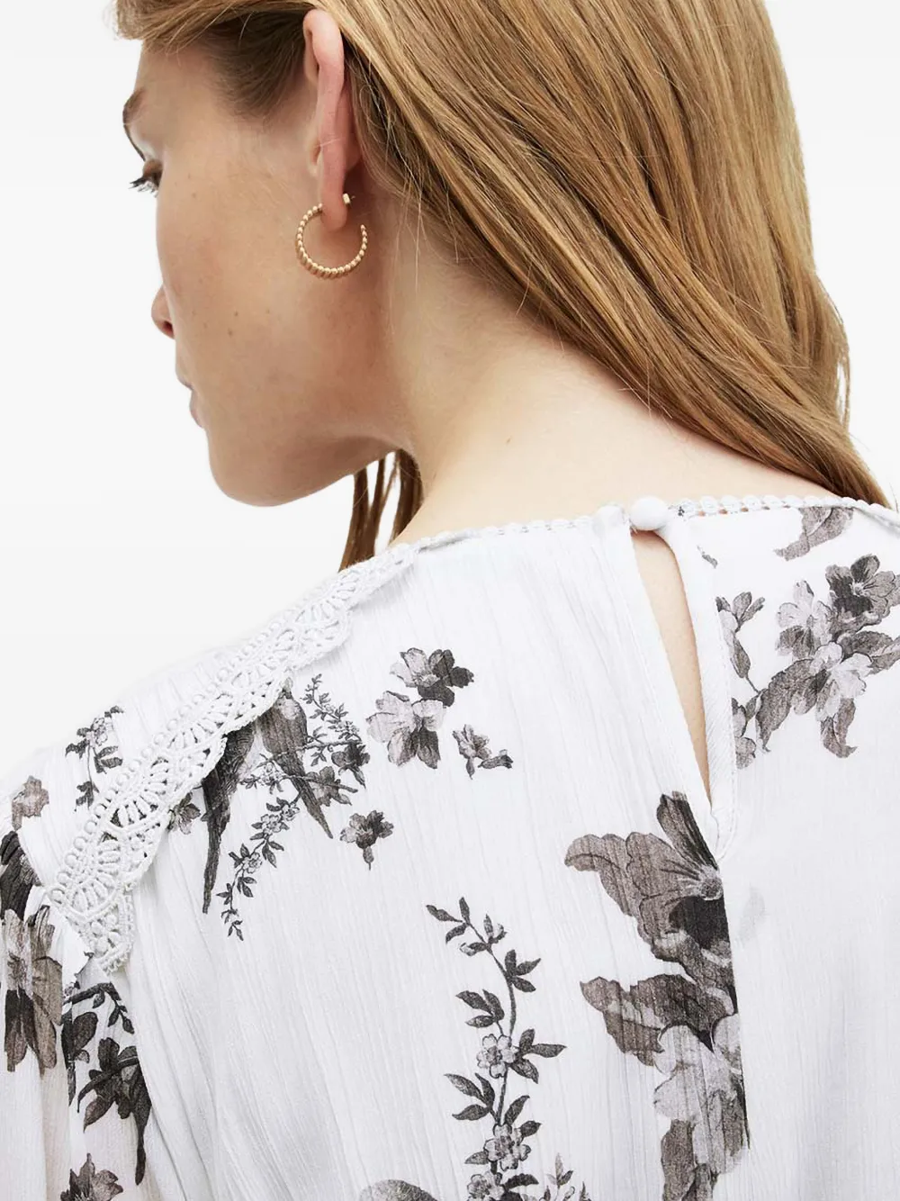 Allsaints Zora Iona Floral-detail Mini Dress In Multi