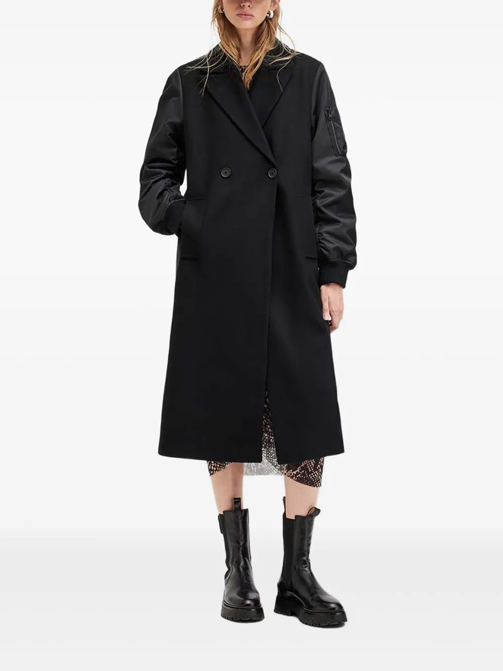 AllSaints ボンバースリーブ ダブルコート - ブラック AllSaints ボンバースリーブ ダブルコート - ブラック