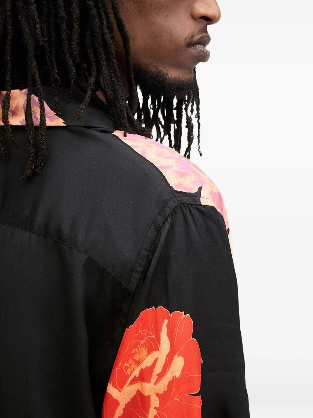 AllSaints Overhemd met bloemenprint en korte mouwen Zwart