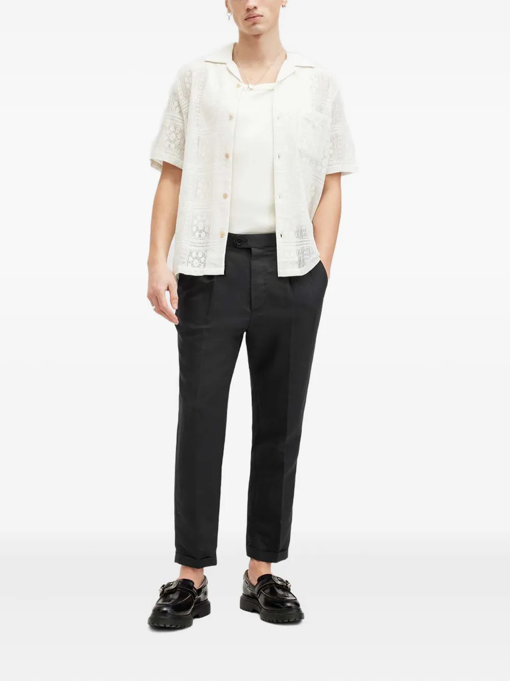 AllSaints Tallis broek met geplooide cuffs - Zwart